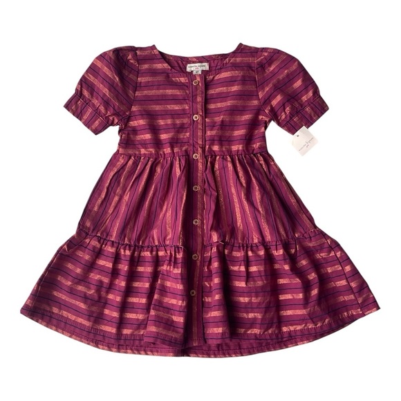061 Nanette Lepore Burgundy/Rose Gold Dress - Picture 2 of 9